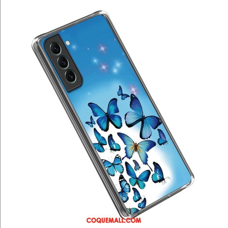 Coque Samsung Galaxy S23 5G Papillons Bleus