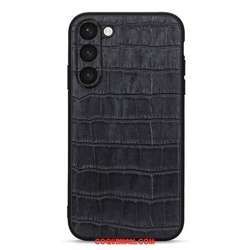 Coque Samsung Galaxy S23 5G Véritable Cuir Style Crocodile