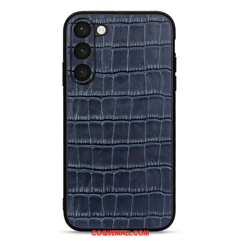 Coque Samsung Galaxy S23 5G Véritable Cuir Style Crocodile