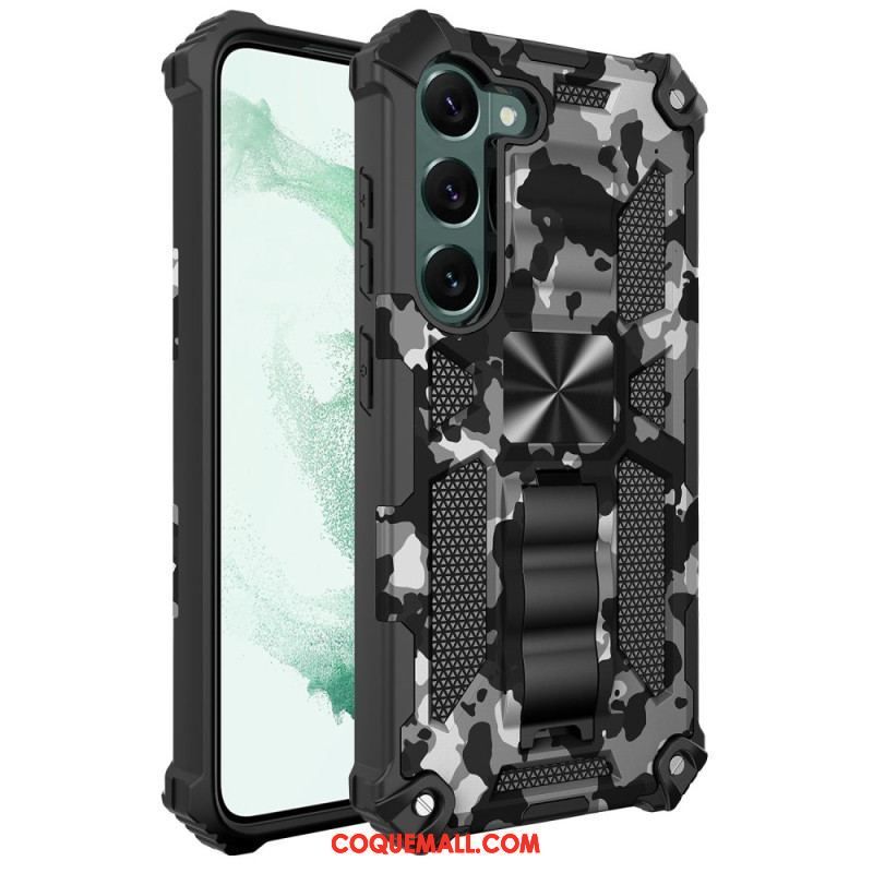 Coque Samsung Galaxy S23 Plus 5G Camouflage Support Amovible