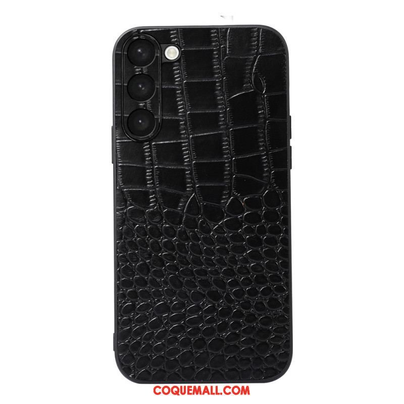 Coque Samsung Galaxy S23 Plus 5G Vrai Cuir Style Crocodile