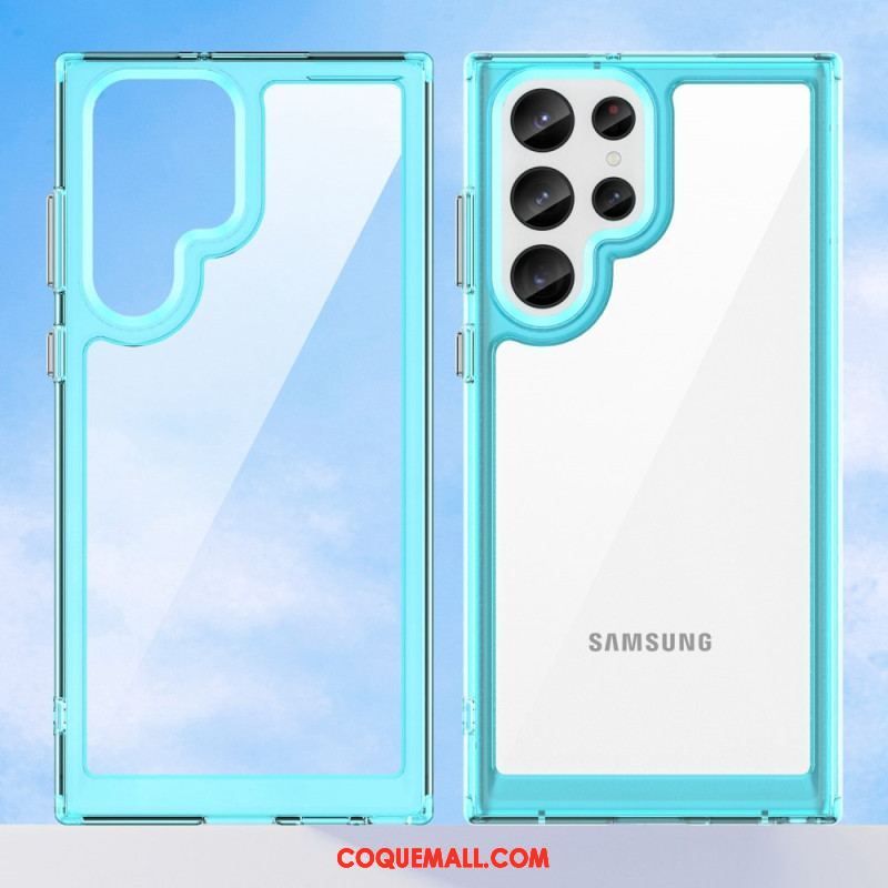 Coque Samsung Galaxy S23 Ultra 5G Hybride Rebords Colorés