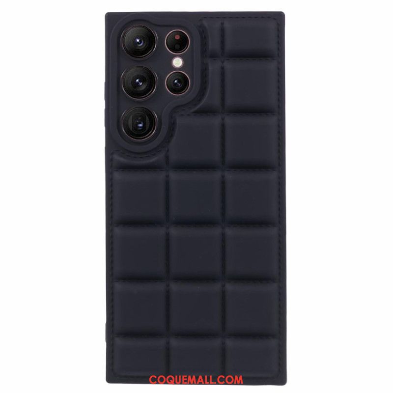 Coque Samsung Galaxy S24 Ultra 5G Texture Doudoune Quadrillée
