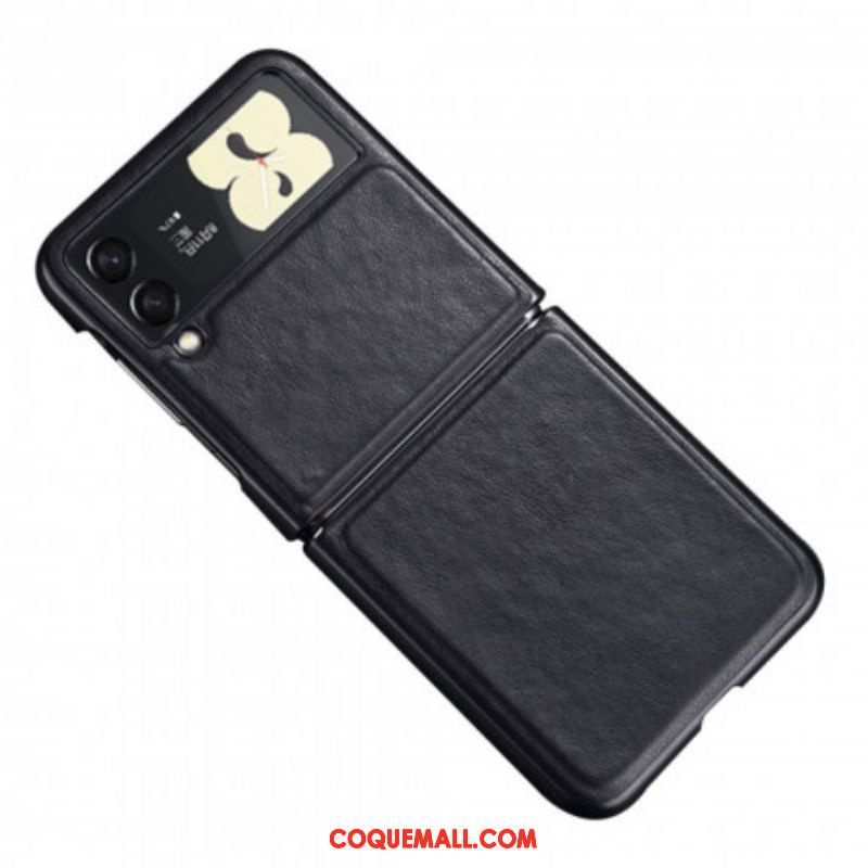 Coque Samsung Galaxy Z Flip 3 5G Effet Cuir Coutures