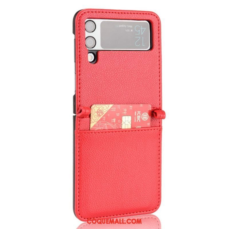 Coque Samsung Galaxy Z Flip 3 5G Style Cuir Litchi Porte-Carte