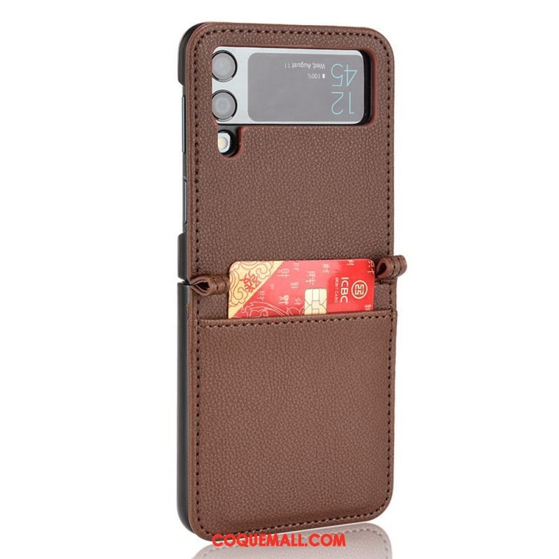 Coque Samsung Galaxy Z Flip 3 5G Style Cuir Litchi Porte-Carte