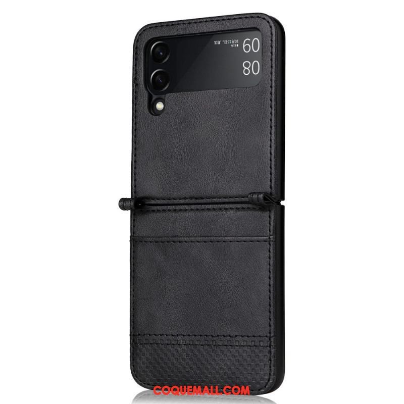 Coque Samsung Galaxy Z Flip 3 5G Style Cuir Vintage Porte-Carte