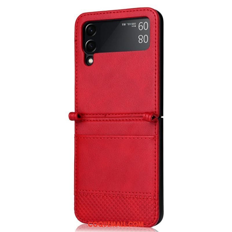 Coque Samsung Galaxy Z Flip 3 5G Style Cuir Vintage Porte-Carte