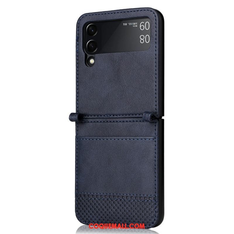 Coque Samsung Galaxy Z Flip 3 5G Style Cuir Vintage Porte-Carte