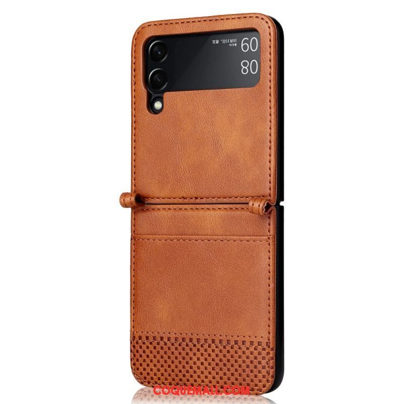 Coque Samsung Galaxy Z Flip 3 5G Style Cuir Vintage Porte-Carte