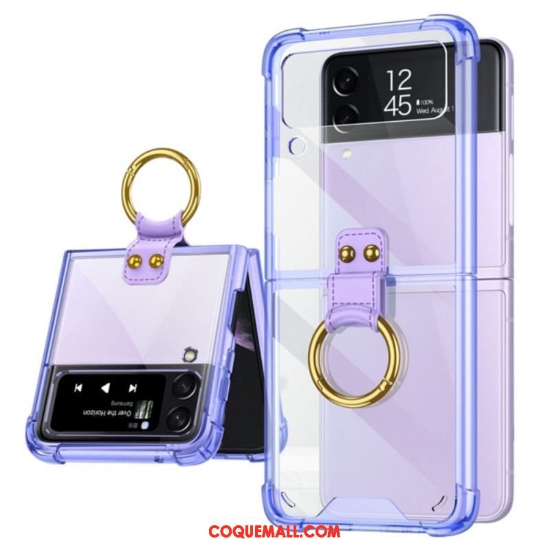 Coque Samsung Galaxy Z Flip 3 5G Transparente Anneau-Support GKK