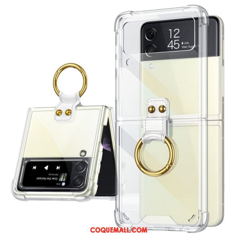 Coque Samsung Galaxy Z Flip 3 5G Transparente Anneau-Support GKK