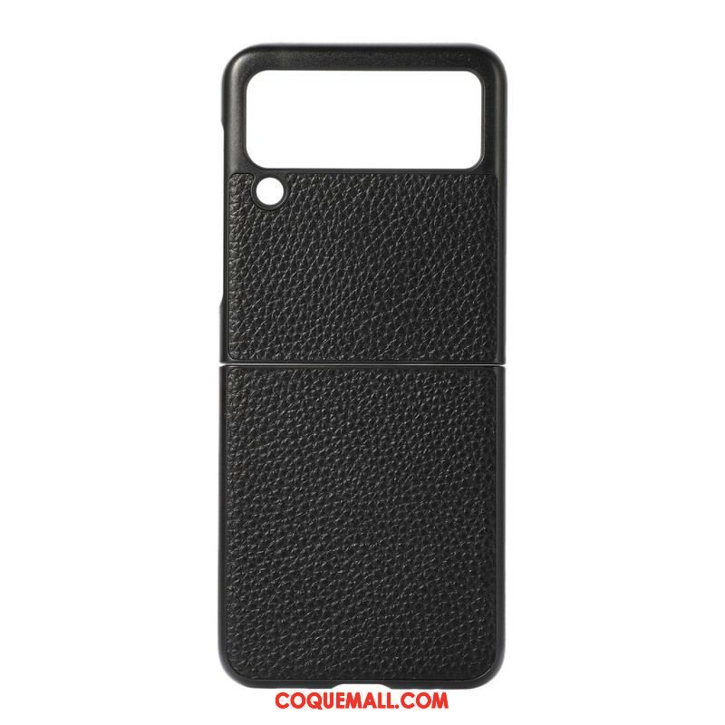 Coque Samsung Galaxy Z Flip 3 5G Véritable Cuir Litchi Color