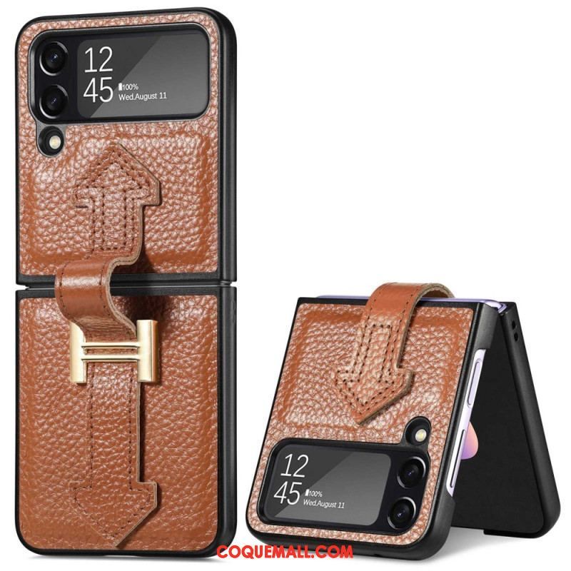 Coque Samsung Galaxy Z Flip 4 Cuir et Breloques