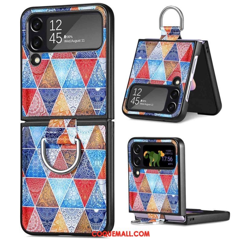 Coque Samsung Galaxy Z Flip 4 Fantaisie avec Anneau CASENEO