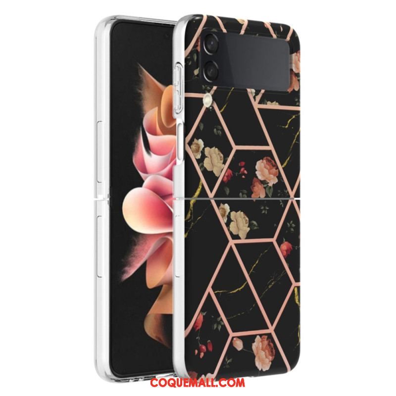 Coque Samsung Galaxy Z Flip 4 Marbre Floral