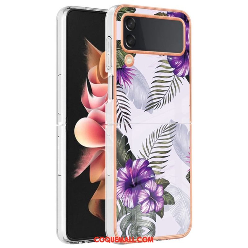 Coque Samsung Galaxy Z Flip 4 Marbre Floral