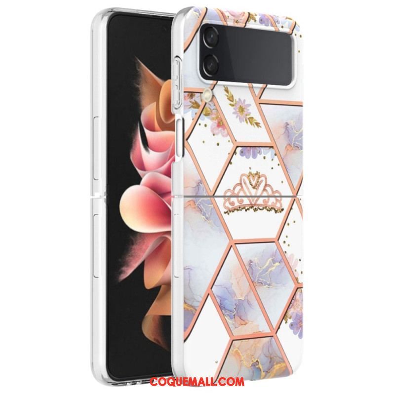 Coque Samsung Galaxy Z Flip 4 Marbre Floral