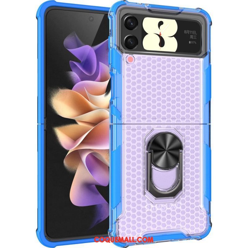 Coque Samsung Galaxy Z Flip 4 Nid d'Abeille avec Anneau-Support