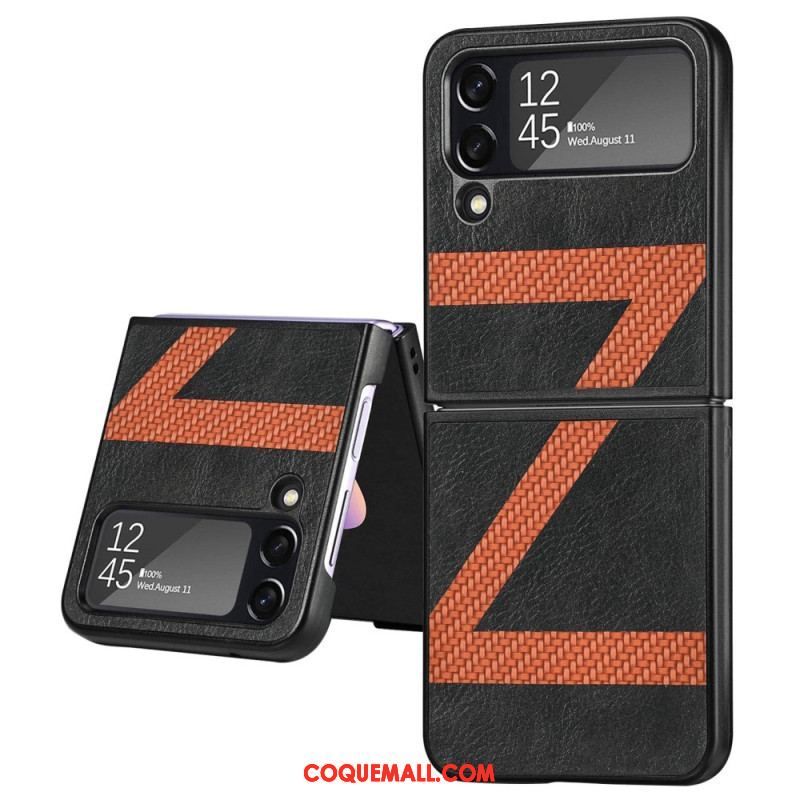 Coque Samsung Galaxy Z Flip 4 Style Cuir Z Design