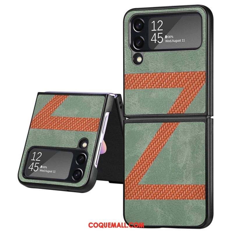 Coque Samsung Galaxy Z Flip 4 Style Cuir Z Design