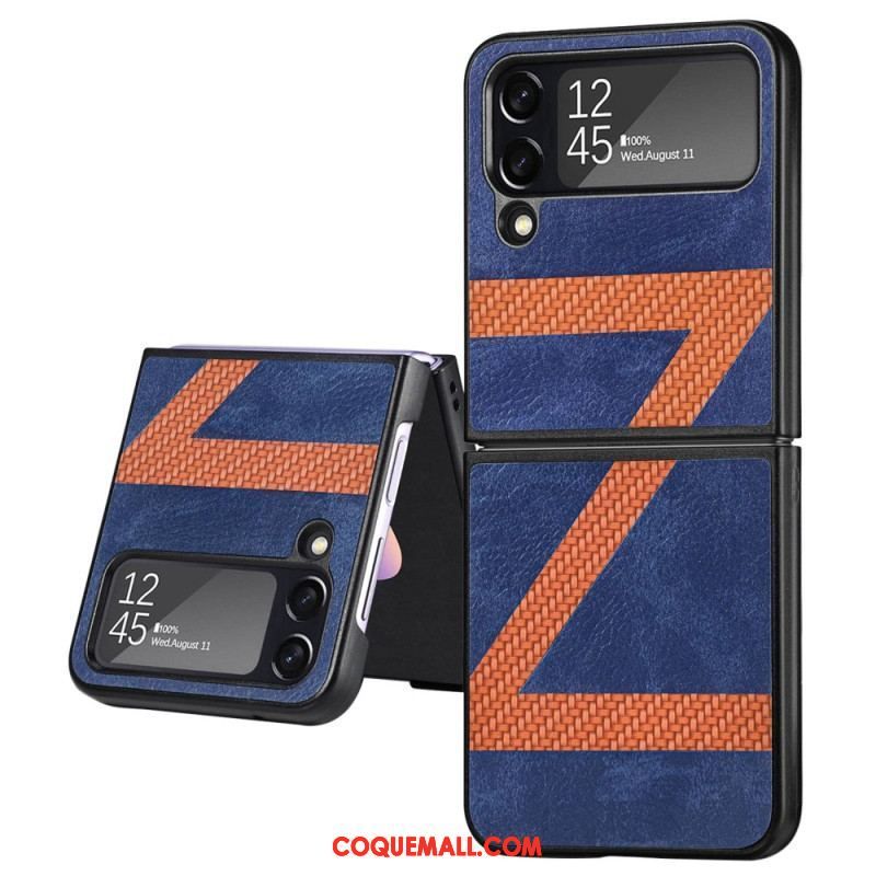 Coque Samsung Galaxy Z Flip 4 Style Cuir Z Design