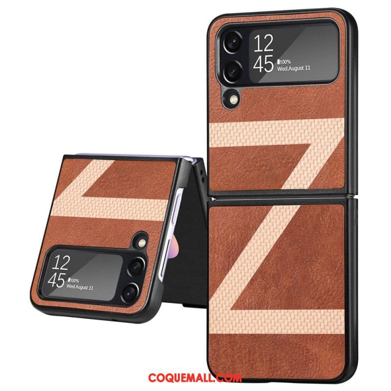 Coque Samsung Galaxy Z Flip 4 Style Cuir Z Design