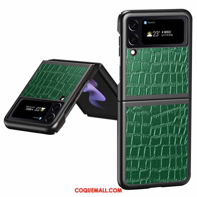 Coque Samsung Galaxy Z Flip 4 Style Peau de Crocodile