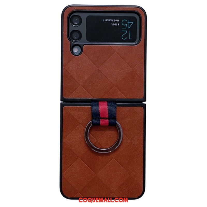 Coque Samsung Galaxy Z Flip 4 Tressée avec Anneau