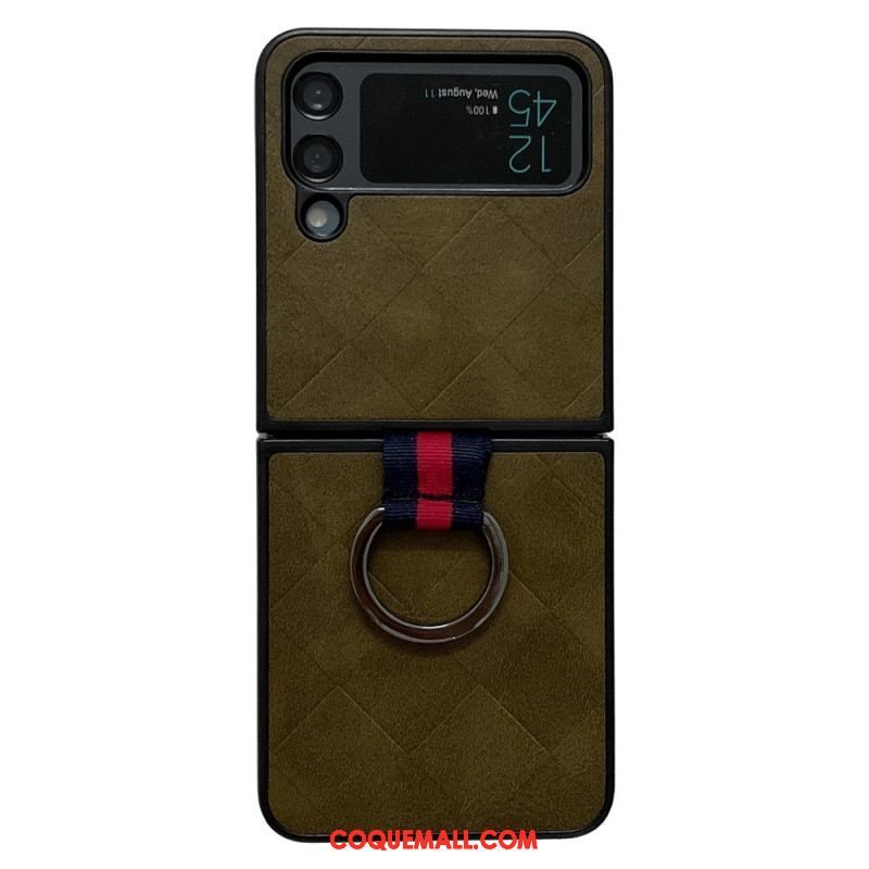 Coque Samsung Galaxy Z Flip 4 Tressée avec Anneau