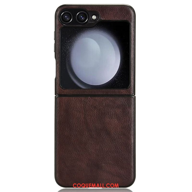 Coque Samsung Galaxy Z Flip 6 Simili Cuir Vintage