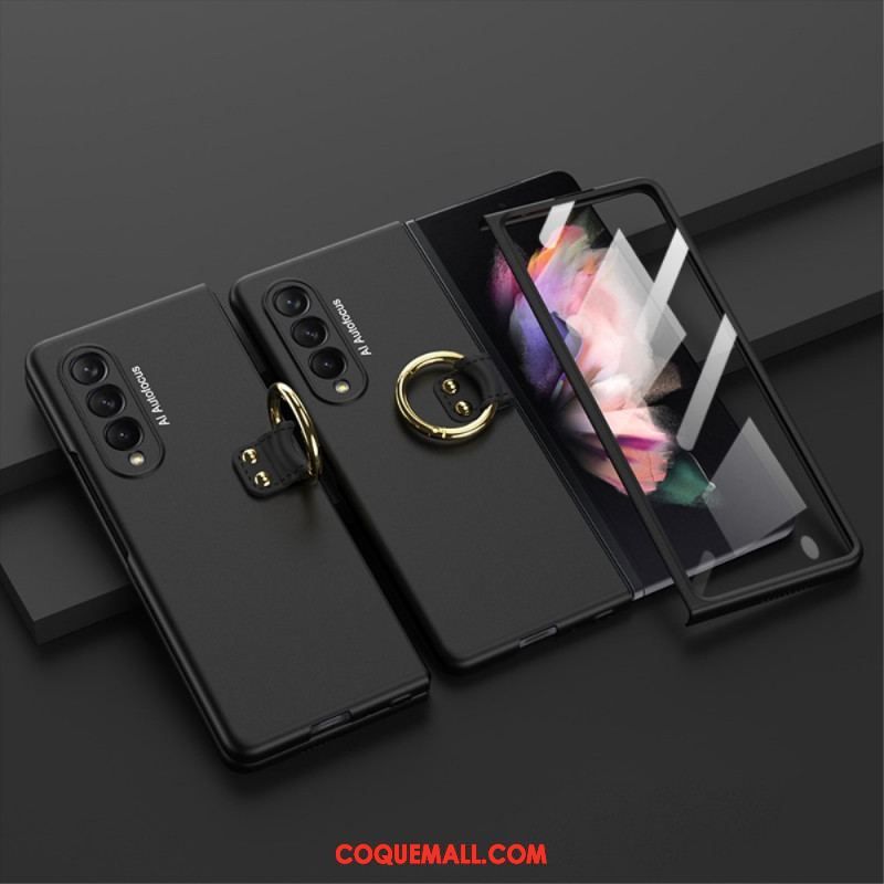 Coque Samsung Galaxy Z Fold 3 5G Anneau-Support et Protecteur Écran GKK