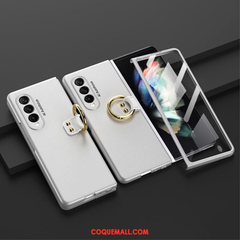 Coque Samsung Galaxy Z Fold 3 5G Anneau-Support et Protecteur Écran GKK