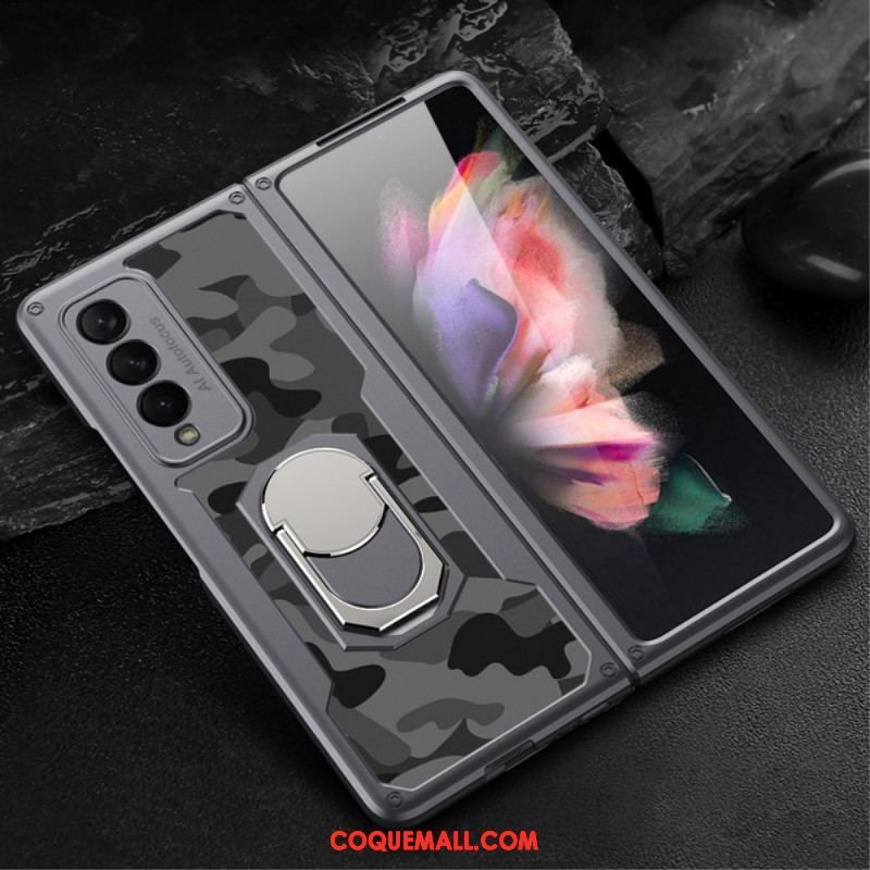 Coque Samsung Galaxy Z Fold 3 5G Camouflage Anneau-Support GKK