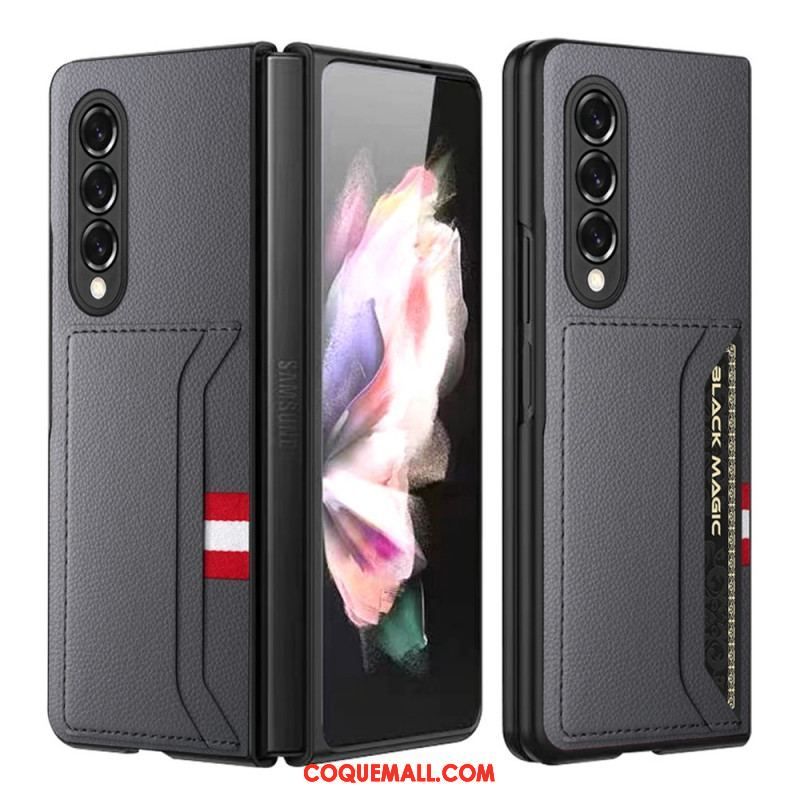 Coque Samsung Galaxy Z Fold 3 5G Cuir Litchi Double Porte-Cartes