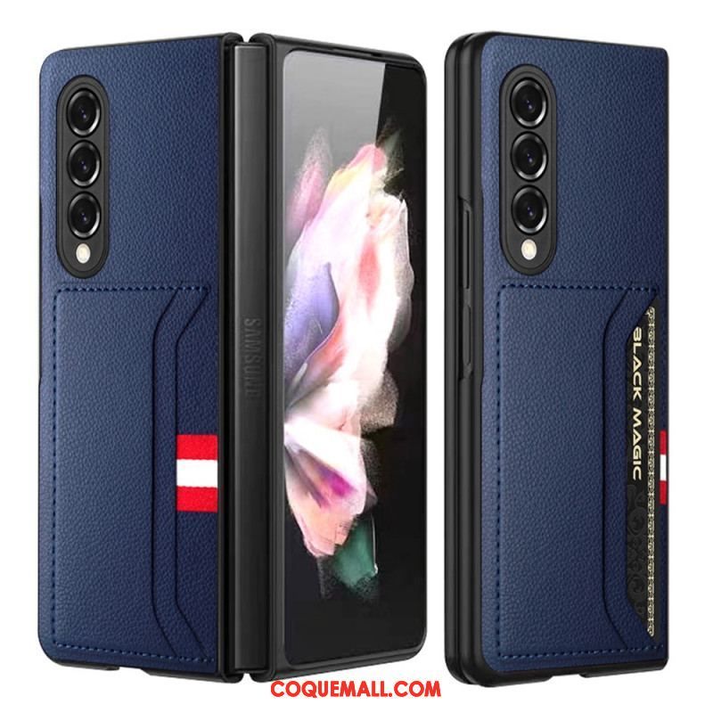 Coque Samsung Galaxy Z Fold 3 5G Cuir Litchi Double Porte-Cartes