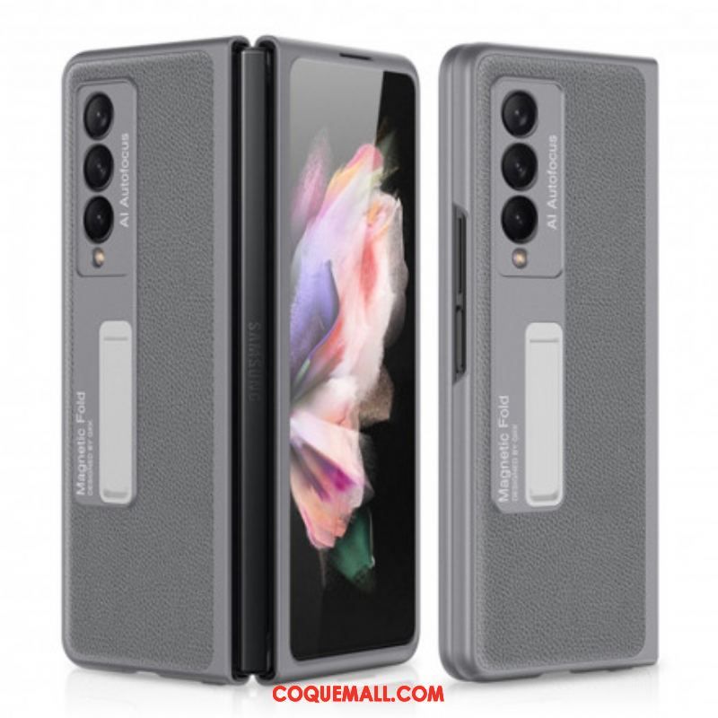 Coque Samsung Galaxy Z Fold 3 5G Cuir Litchi Support GKK