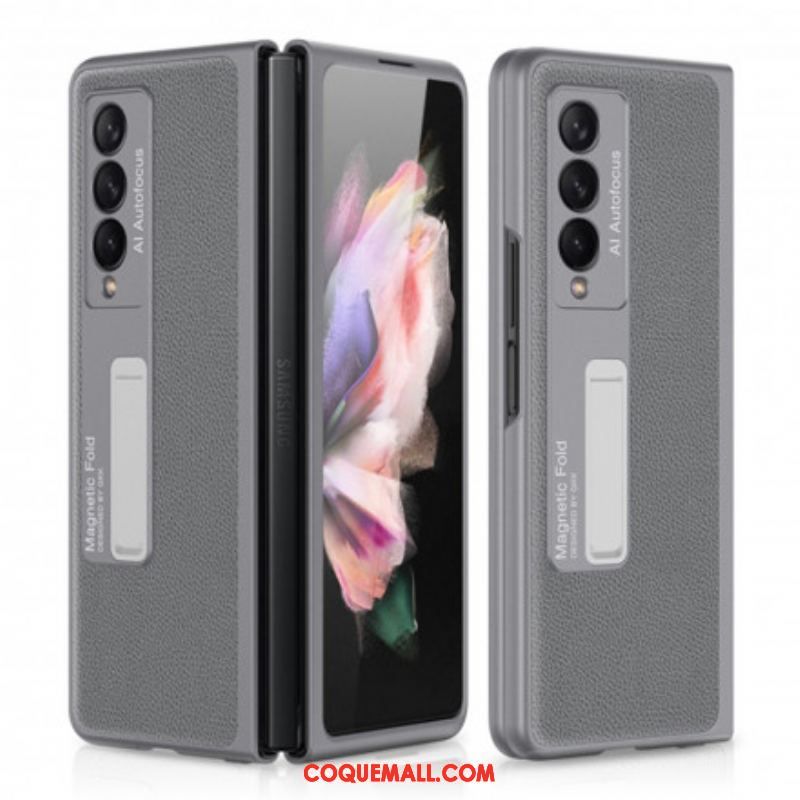 Coque Samsung Galaxy Z Fold 3 5G Cuir Litchi Support GKK