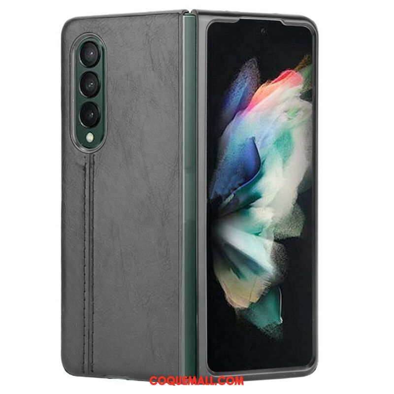 Coque Samsung Galaxy Z Fold 3 5G Effet Cuir Couture