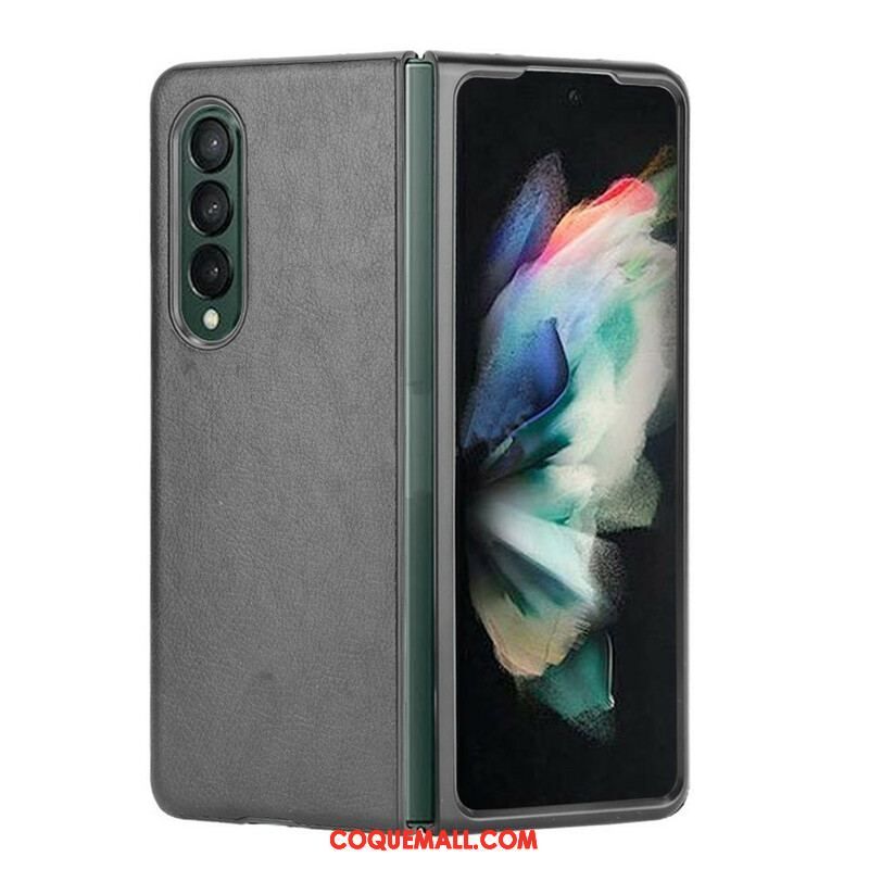 Coque Samsung Galaxy Z Fold 3 5G Effet Cuir Litchi