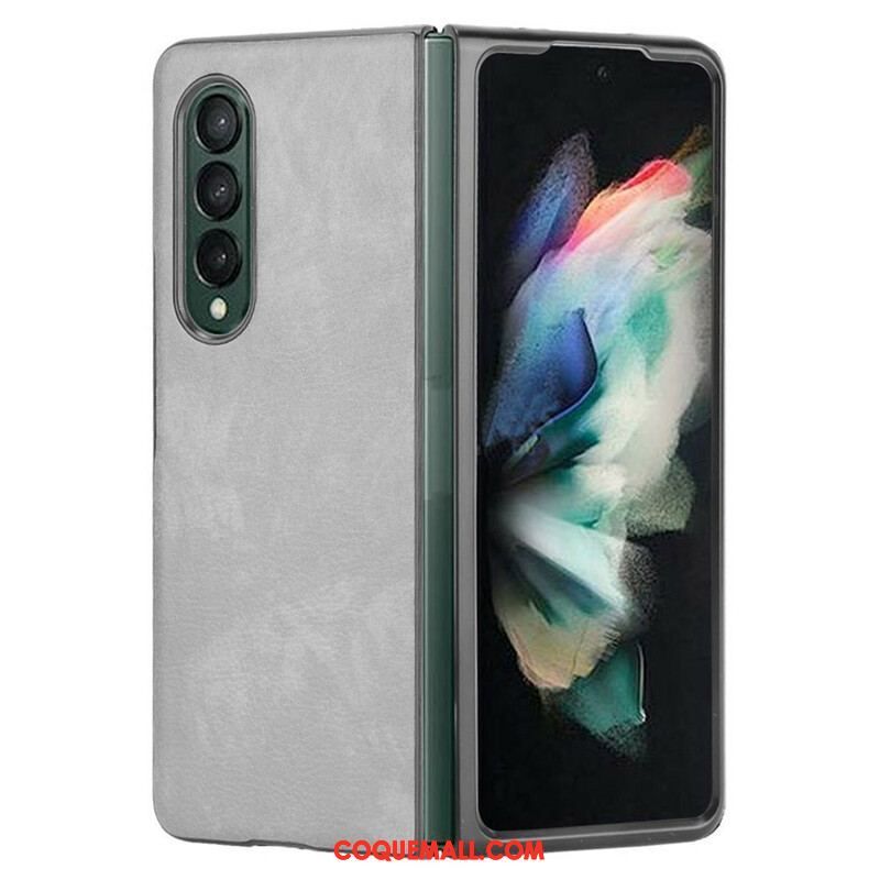 Coque Samsung Galaxy Z Fold 3 5G Effet Cuir Litchi