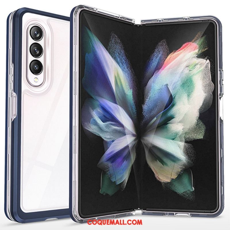 Coque Samsung Galaxy Z Fold 3 5G Hybride Transparente Rebords Colorés