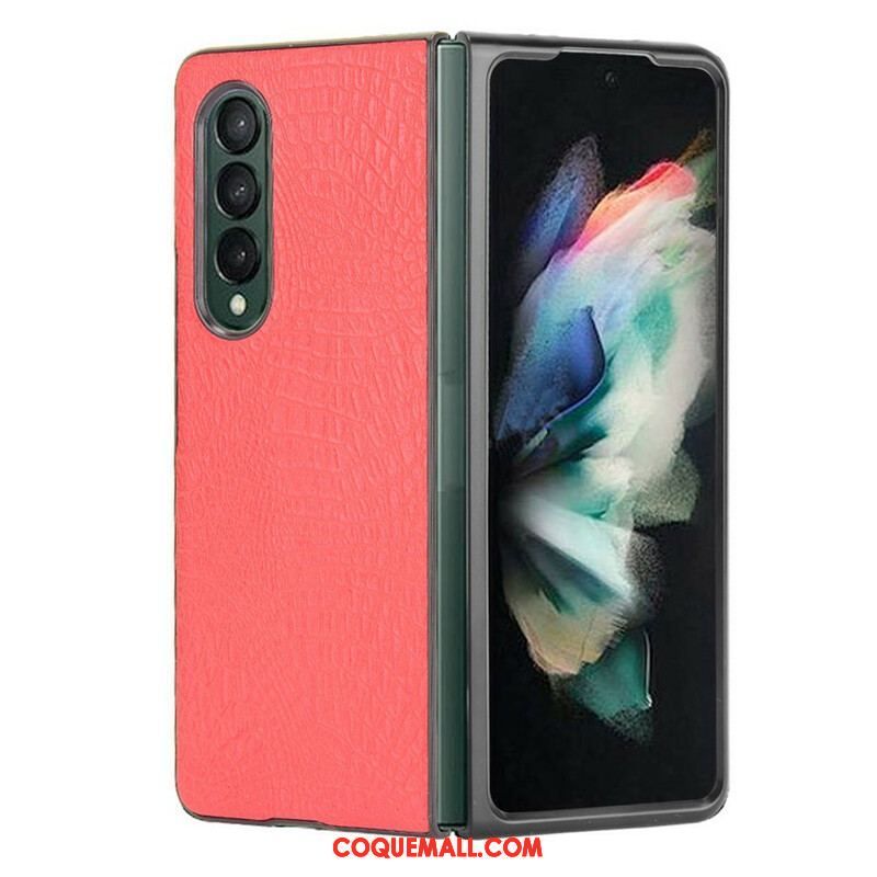 Coque Samsung Galaxy Z Fold 3 5G Simili Cuir Crocodile