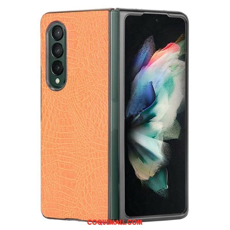 Coque Samsung Galaxy Z Fold 3 5G Simili Cuir Crocodile