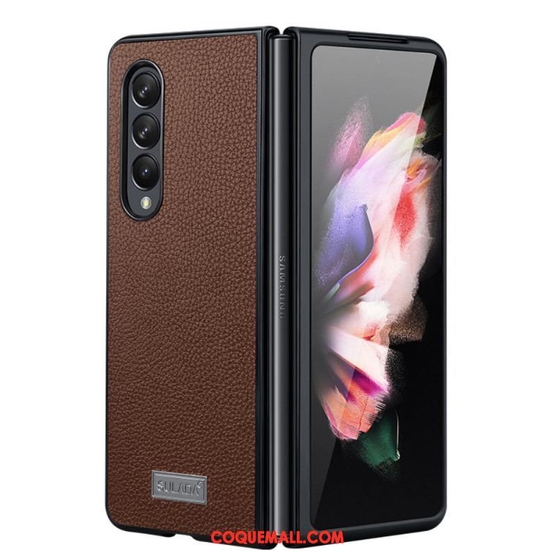 Coque Samsung Galaxy Z Fold 3 5G Style Cuir Litchi SULADA