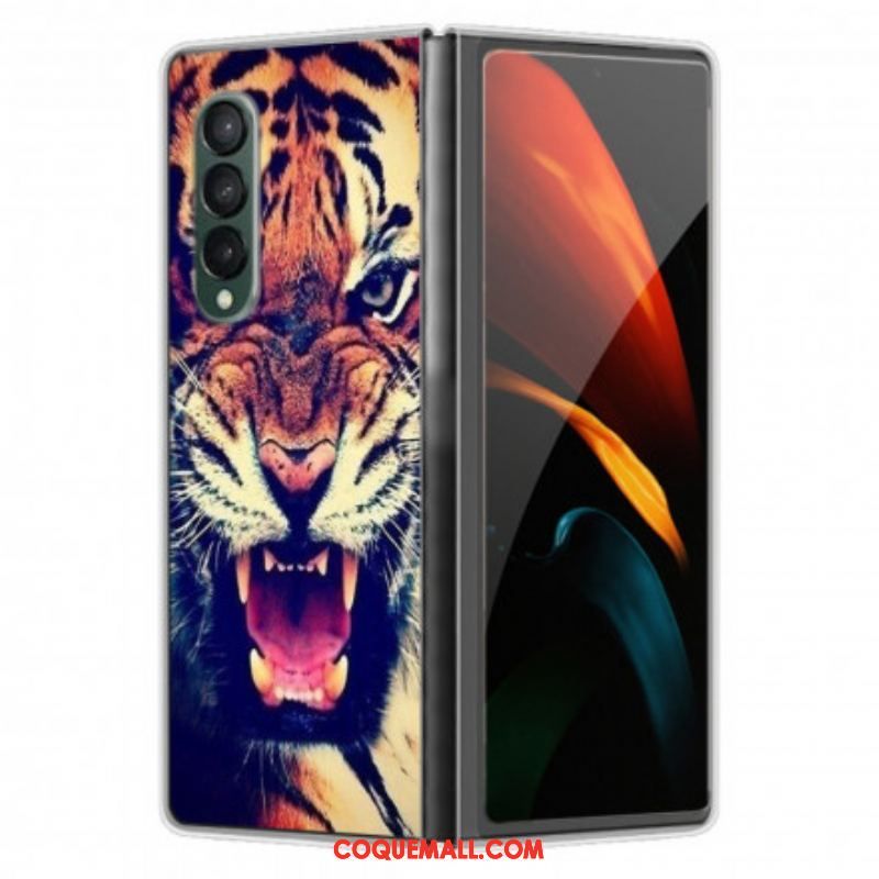 Coque Samsung Galaxy Z Fold 3 5G Tête de Félin