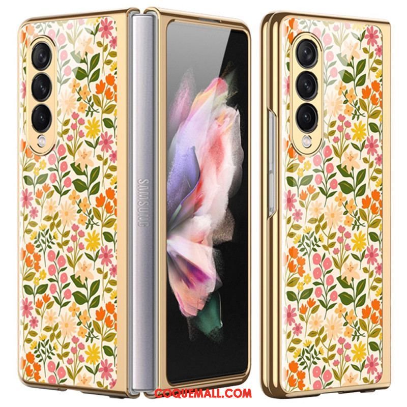 Coque Samsung Galaxy Z Fold 3 5G Verre Trempé Florale