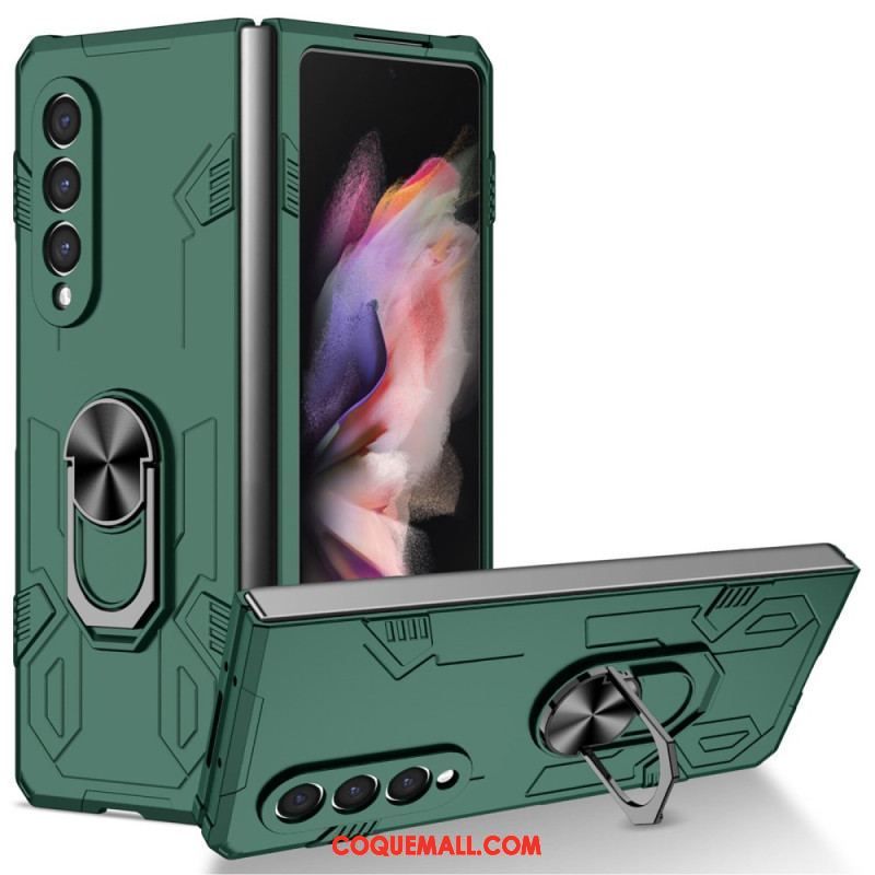 Coque Samsung Galaxy Z Fold 4 Bi-matière et Anneau Rotatif