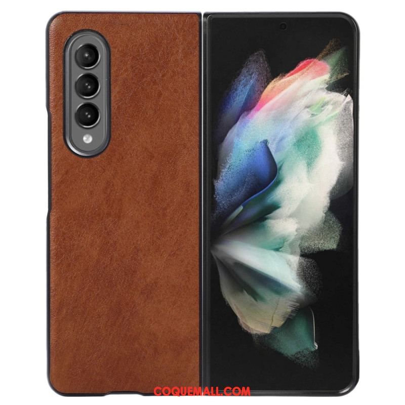 Coque Samsung Galaxy Z Fold 4 Bicolore Simili Cuir Texturée