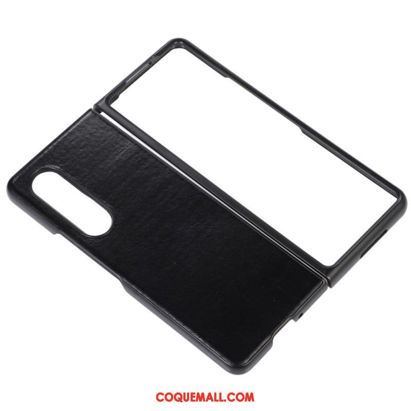 Coque Samsung Galaxy Z Fold 4 Classique Cuir Véritable de Vache